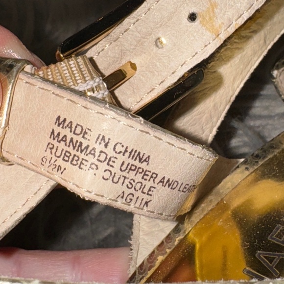 EUC Michael Michael Kors Gold Palm Beach Espadrille Wedge Size 9.5 - Picture 5 of 12